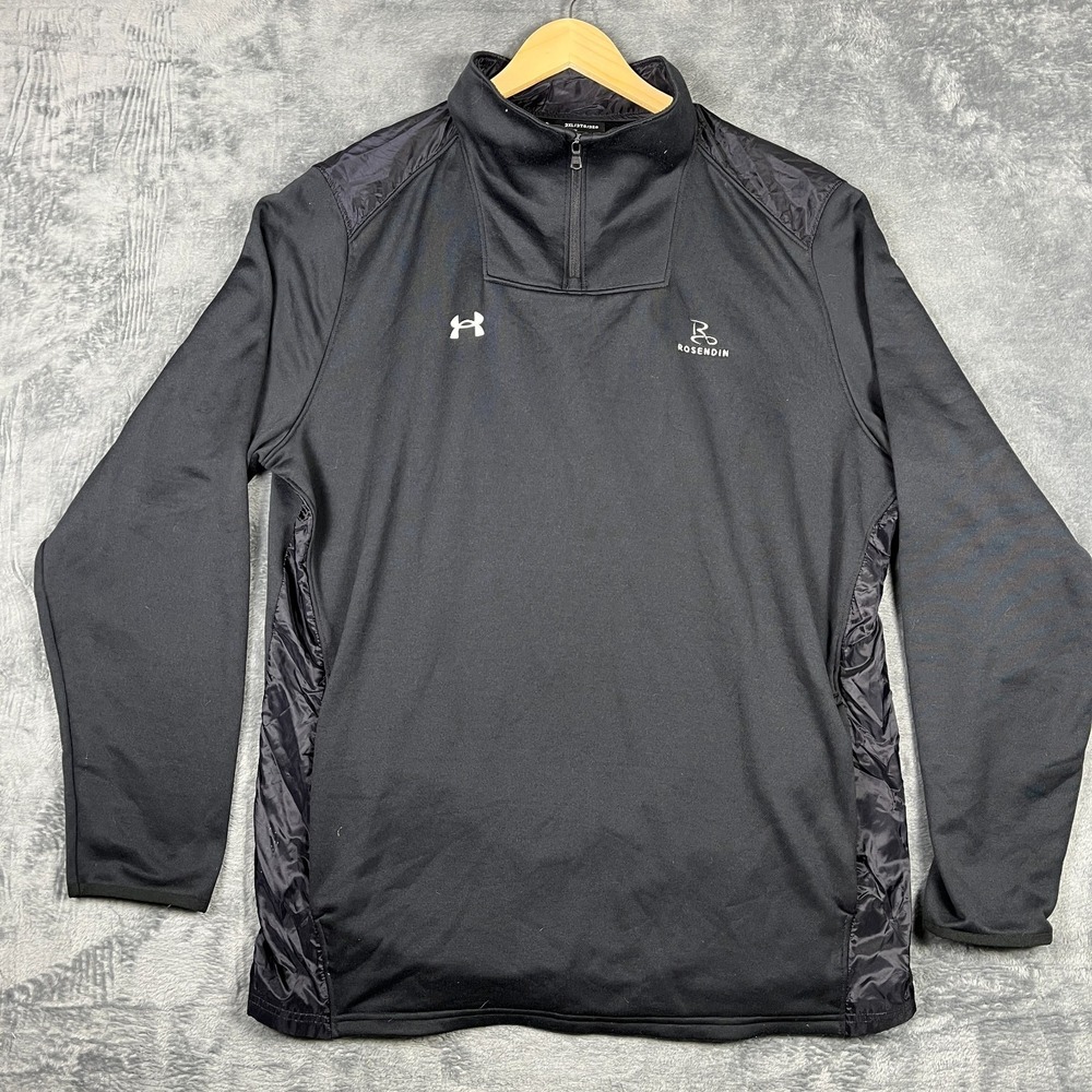 Under Armour Jacket Mens 3XL Black Rosendin Electric Loose Fit Mesh Quarter Zip